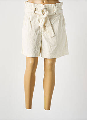 Short fermeture zippée sous rabat boutonné taille haute beige GRACE & MILA femme