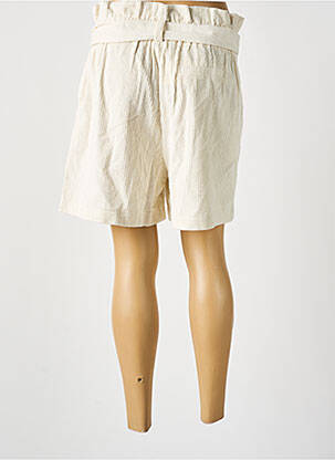 Short fermeture zippée sous rabat boutonné taille haute beige GRACE & MILA femme