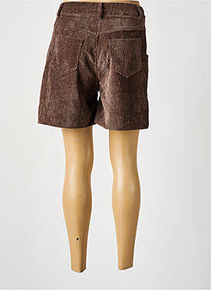 Short fermeture zippée sous rabat boutonné taille haute marron PAKO LITTO femme