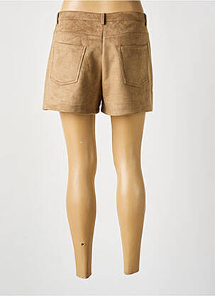 Short fermeture zippée sous rabat boutonné taille normale marron ONLY femme