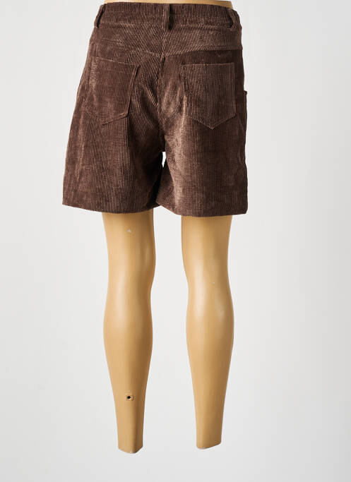 Short fermeture zippée sous rabat boutonné taille haute marron PAKO LITTO femme