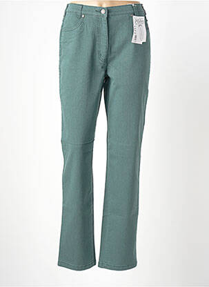 Jeans coupe slim stretch taille haute vert ADELINA BY SCHEITER femme