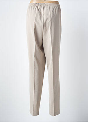 Pantalon droit tissage crêpe taille haute beige ADELINA BY SCHEITER femme