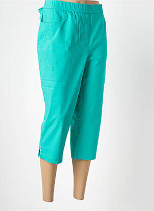 Pantacourt stretch taille normale vert ADELINA BY SCHEITER femme