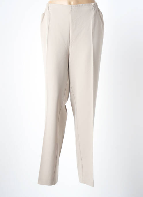 Pantalon droit beige ADELINA BY SCHEITER pour femme