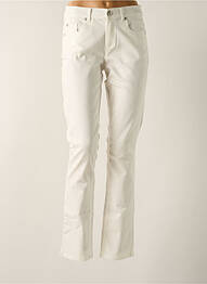 Pantalon slim tissage popeline taille haute blanc ENJOY femme