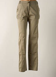 Pantalon droit tissage popeline taille normale vert EPICEA femme