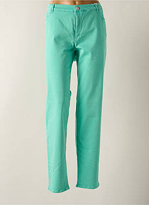 Pantalon slim tissage popeline taille normale vert STARK femme