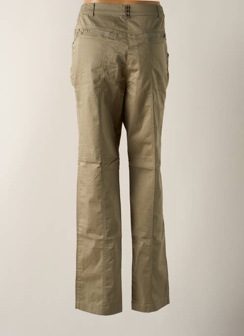 Pantalon droit tissage popeline taille normale vert EPICEA femme