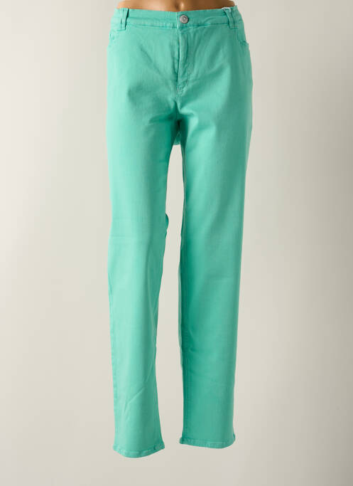 Pantalon slim tissage popeline taille normale vert STARK femme