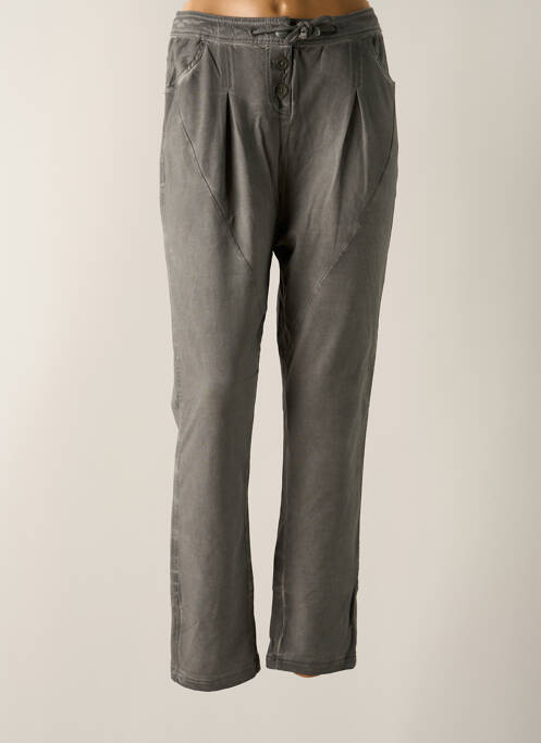 Pantalon droit stretch taille basse gris SIMCLAN femme