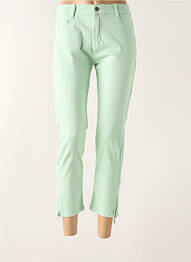 Pantalon 7/8 stretch taille normale vert KALISSON femme