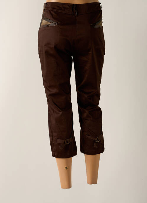 Pantacourt marron CREATIVE BY pour femme