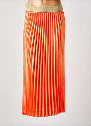 Jupe longue tissage plissé orange C'MELODIE femme