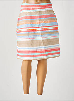 Jupe mi-longue taille à pinces rouge SIGNE NATURE femme