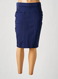 Jupe mi-longue taille haute bleu SIGNATURE femme