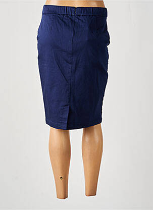 Jupe mi-longue taille haute bleu SIGNATURE femme