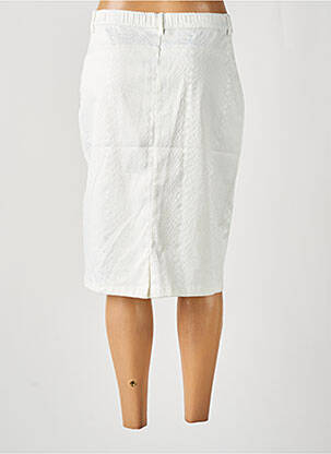 Jupe mi-longue stretch blanc SIGNATURE femme