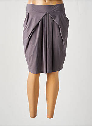 Jupe mi-longue coupe droite gris CASSIOPEE femme