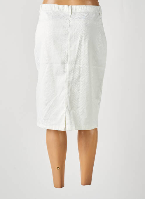 Jupe mi-longue taille à pinces blanc SIGNATURE femme