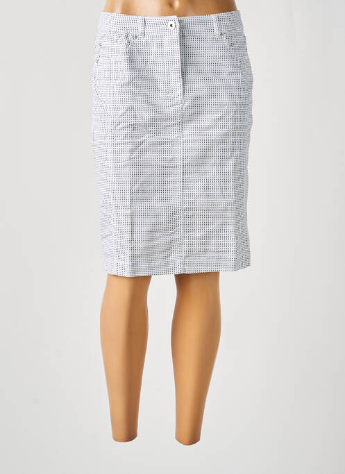 Jupe mi-longue taille haute blanc BRANDTEX femme