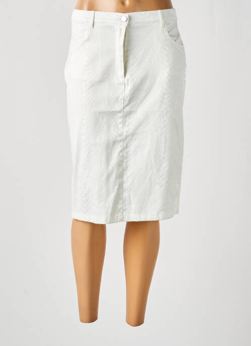 Jupe mi-longue blanc SIGNATURE pour femme