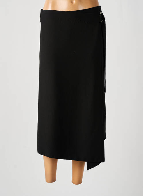 Jupe mi-longue noir MAT. pour femme