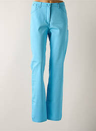 Pantalon slim tissage popeline taille haute bleu SBELT JEANS femme