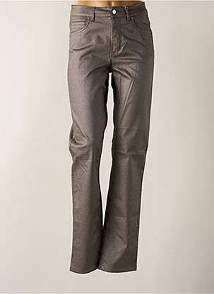 Pantalon slim tissage enduit taille haute gris SIGNE NATURE femme