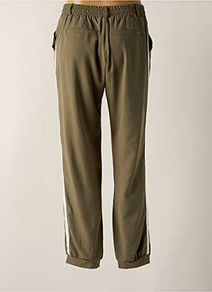 Pantalon droit tissage crêpe taille normale vert SIGNE NATURE femme