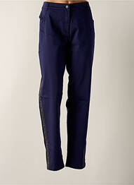 Pantalon droit stretch taille normale bleu SIGNATURE femme