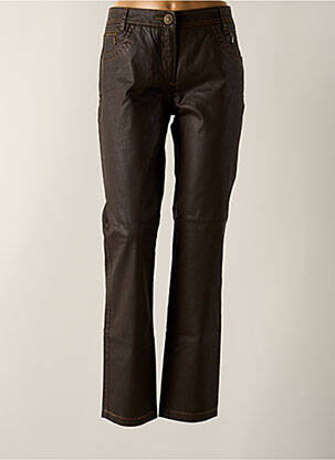 Pantalon slim tissage enduit taille normale marron DIVAS femme
