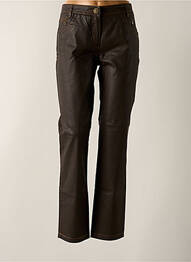 Pantalon slim tissage enduit taille normale marron DIVAS femme