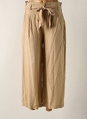 Pantalon 7/8 taille haute taille haute beige VICTORIA femme