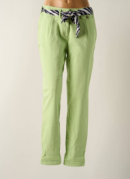 Pantalon chino tissage popeline taille normale vert TOM TAILOR femme