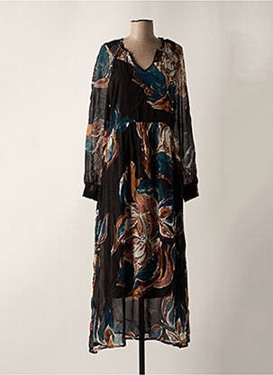 Robe longue manches longues manches longues noir CREAM femme