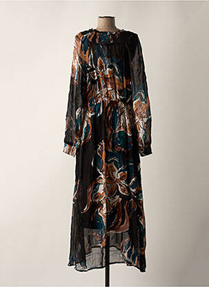 Robe longue manches longues manches longues noir CREAM femme