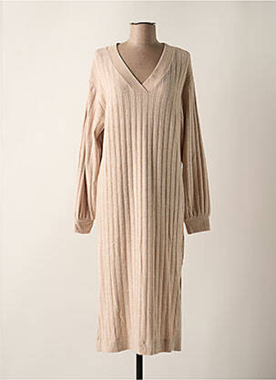 Robe longue manches longues manches longues beige ESPRIT femme