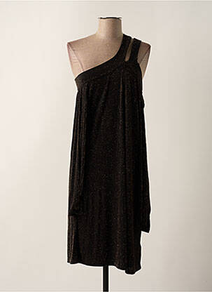 Robe courte coupe fluide manches longues noir CREAM femme