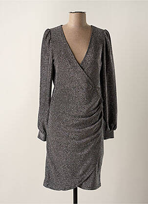 Robe courte manches longues manches longues argent B.YOUNG femme