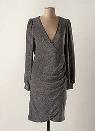 Robe courte manches longues manches longues argent B.YOUNG femme