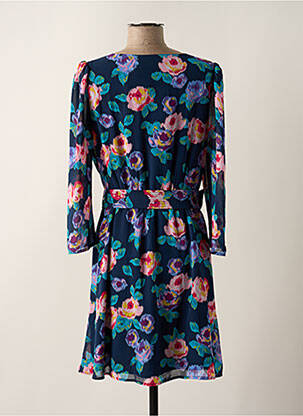 Robe courte coupe fluide manches 3/4 bleu LA PETITE ETOILE femme