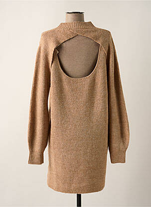 Robe pull tissage chiné manches longues beige ARTLOVE femme