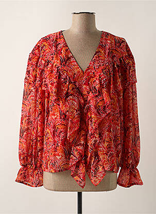 Blouse légère et transparente manches longues orange VERO MODA femme