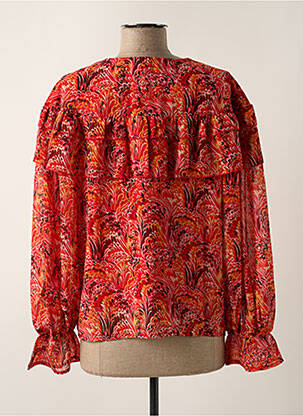 Blouse légère et transparente manches longues orange VERO MODA femme