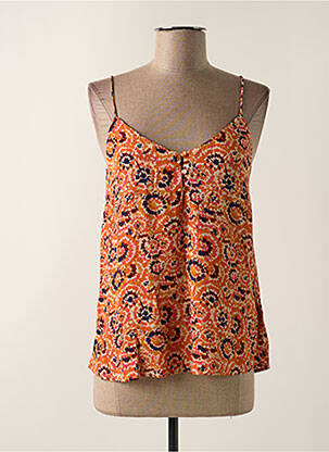 Top manches bretelles ajustables fines bretelles orange LOLA ESPELETA femme