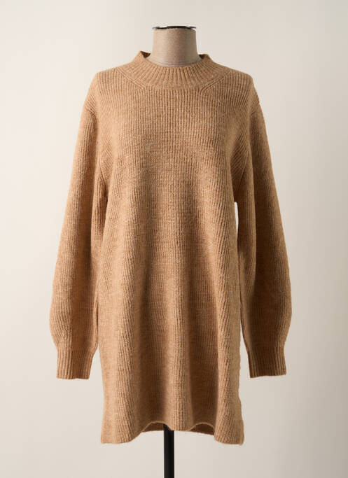 Robe pull tissage chiné manches longues beige ARTLOVE femme