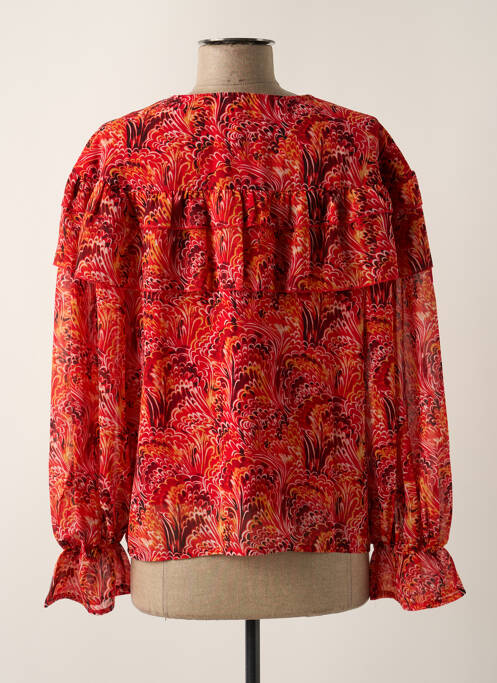 Blouse légère et transparente manches longues orange VERO MODA femme