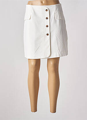 Jupe courte taille haute blanc B.YOUNG femme