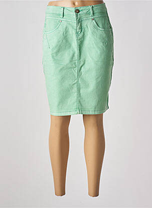 Jupe mi-longue stretch vert CREAM femme